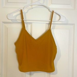 Mustard knitted crop top
